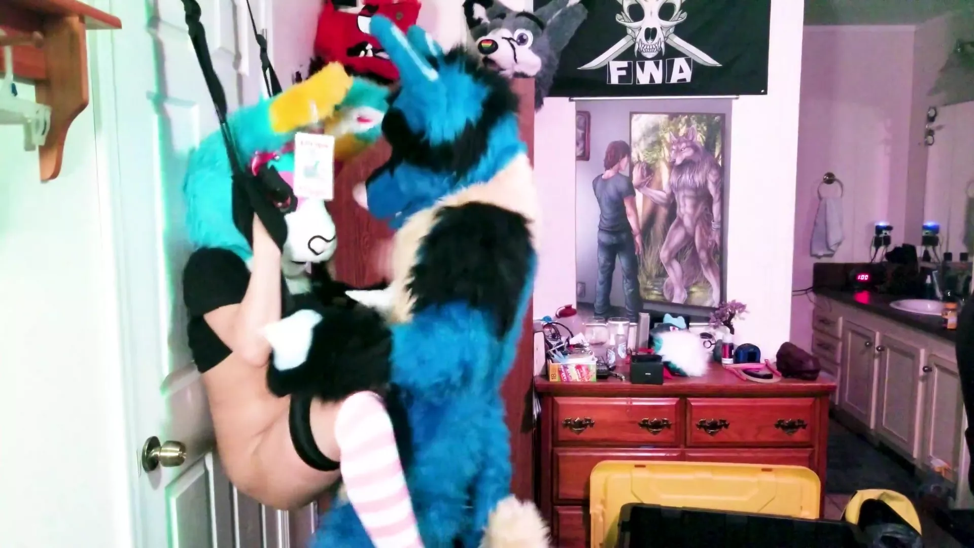 Busty teen with a furry fetish fucked hardcore in her colorful costume.  Free porn videos on faponhd.com